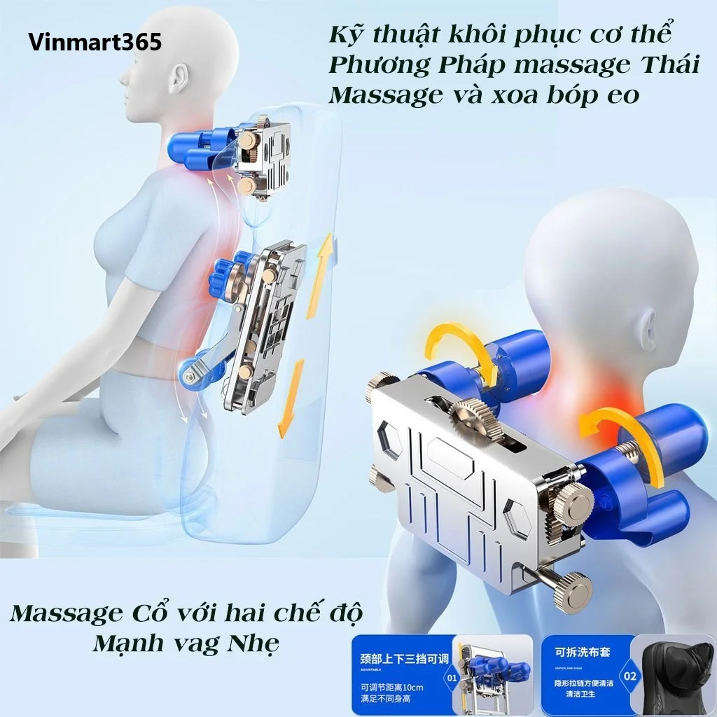 Đệm ghế massage lưng cổ KingTech KC-700
