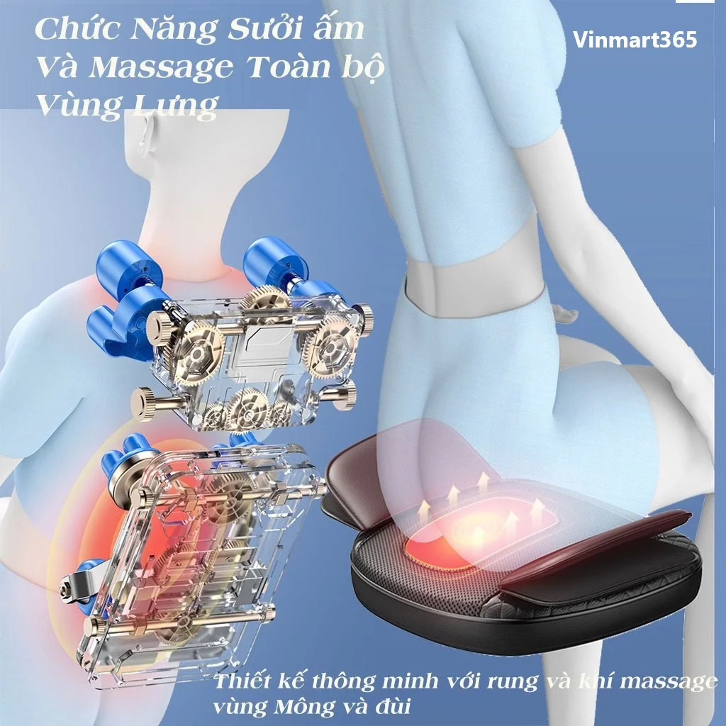 Đệm ghế massage lưng cổ KingTech