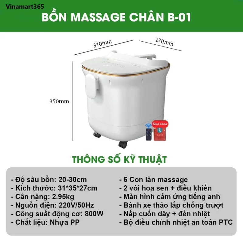Bồn ngâm chân massage tự động Takara