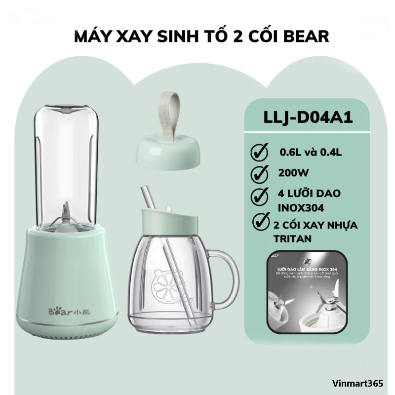 Máy Xay Sinh Tố Cầm Tay Bear LLJ-D04A1