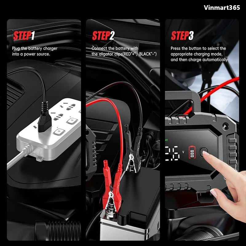 Sạc ắc quy Foxsur 12V-24V 300Ah