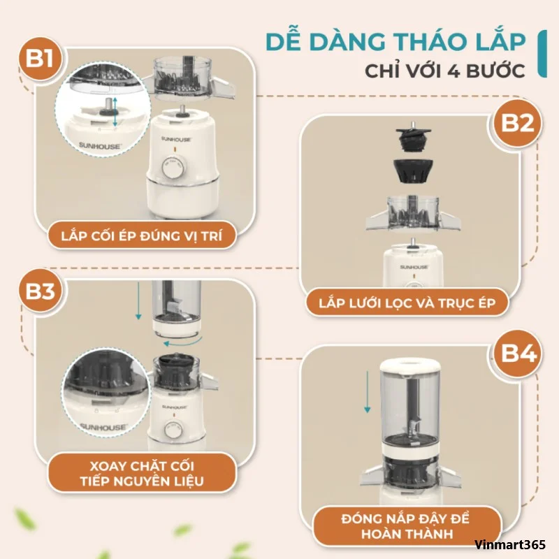 Máy ép chậm Sunhouse SHD5515