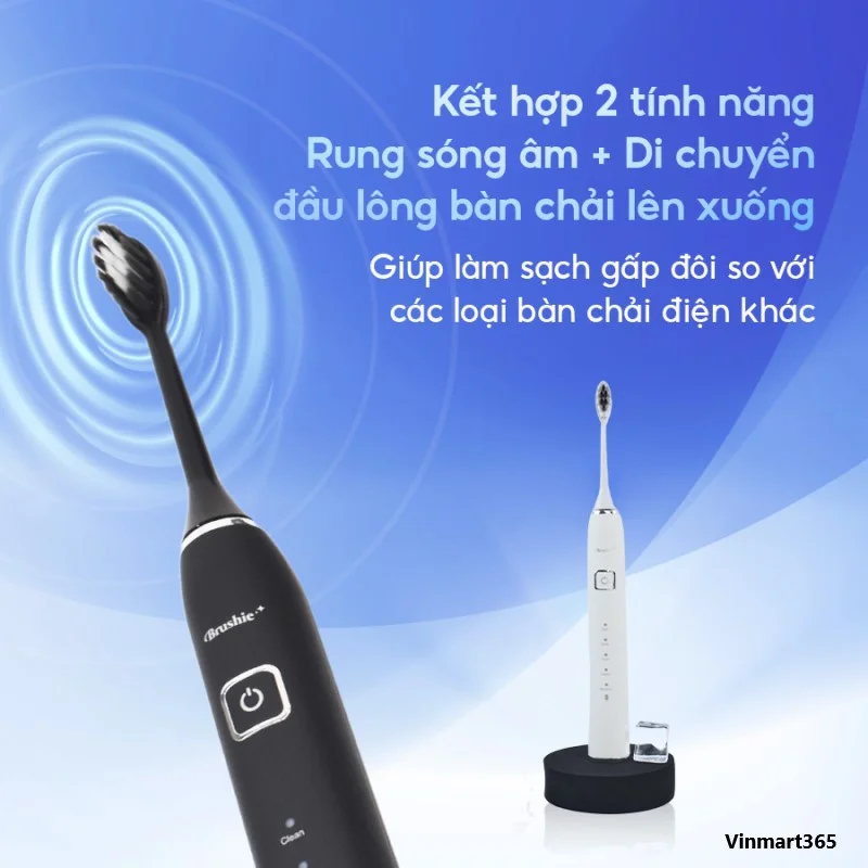 Bàn chải điện Brushie tích hợp máy rửa mặt 