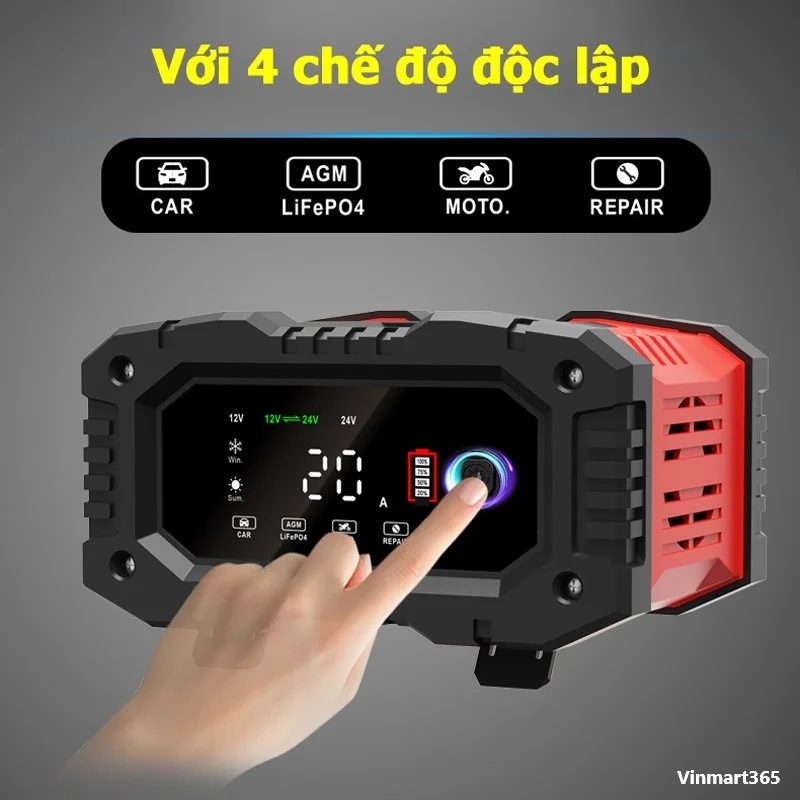 Sạc ắc quy Foxsur 12V-24V 300Ah