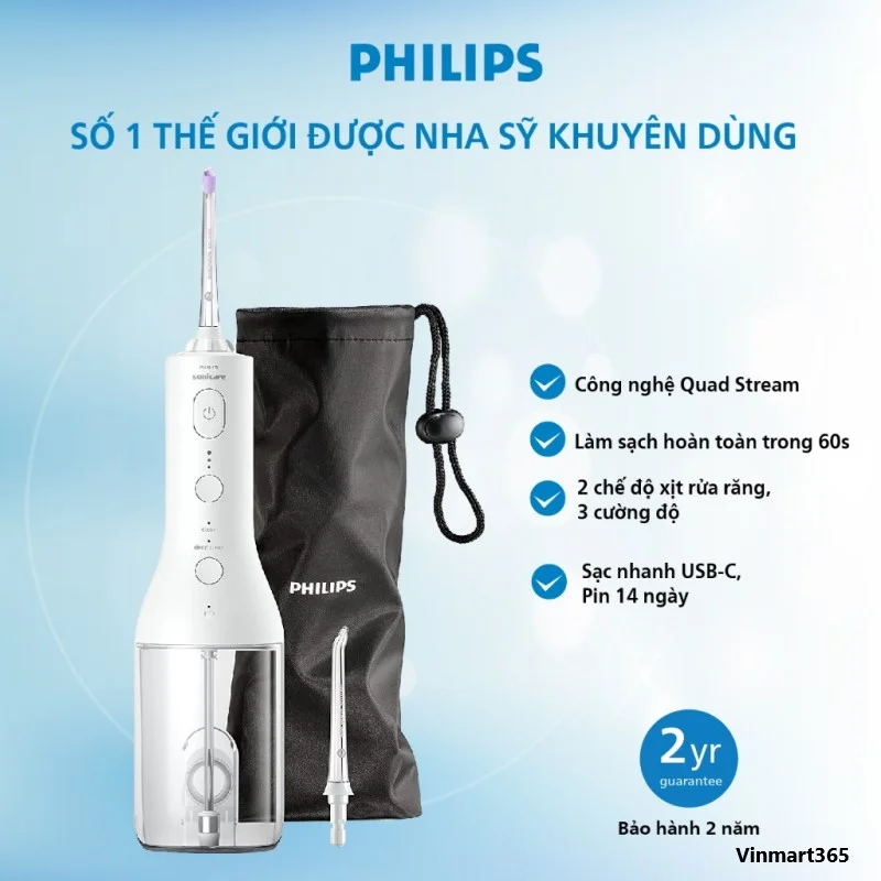 Máy Tăm Nước Philips Sonicare Cordless Flosser 3000 Cao Cấp