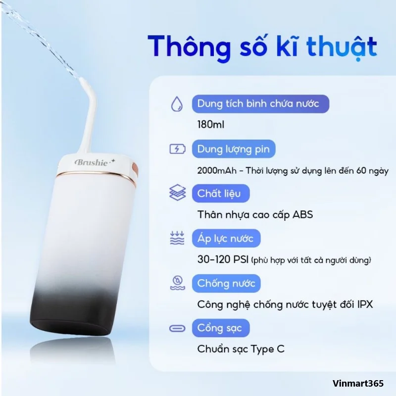 Máy tăm nước cầm tay Brushie