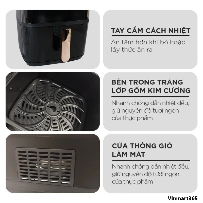 Nồi chiên không dầu Nineshield KB-8001M