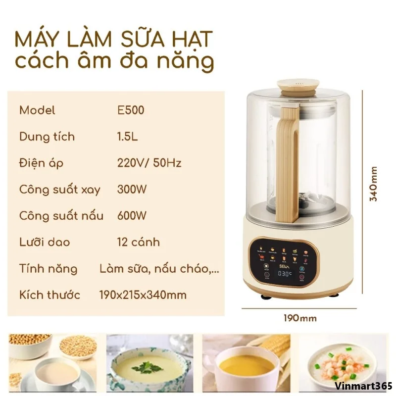 Máy làm sữa hạt SEKA E500 Nhật Bản