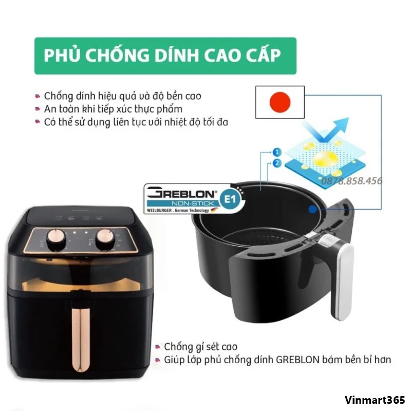 Nồi chiên không dầu Nineshield KB-8001M