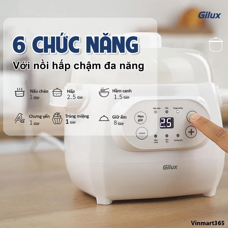 Nồi nấu cháo chậm Gilux 1L
