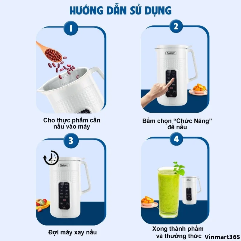 Máy làm sữa hạt Gilux GLN79 - 10in1