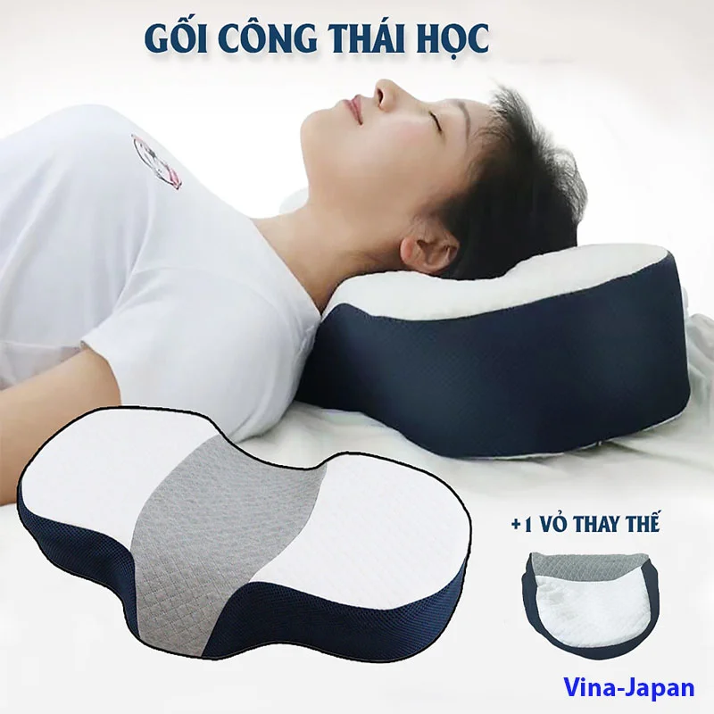 Gối Công Thái Học Cao Su Non Nhật Bản Cao Cấp
