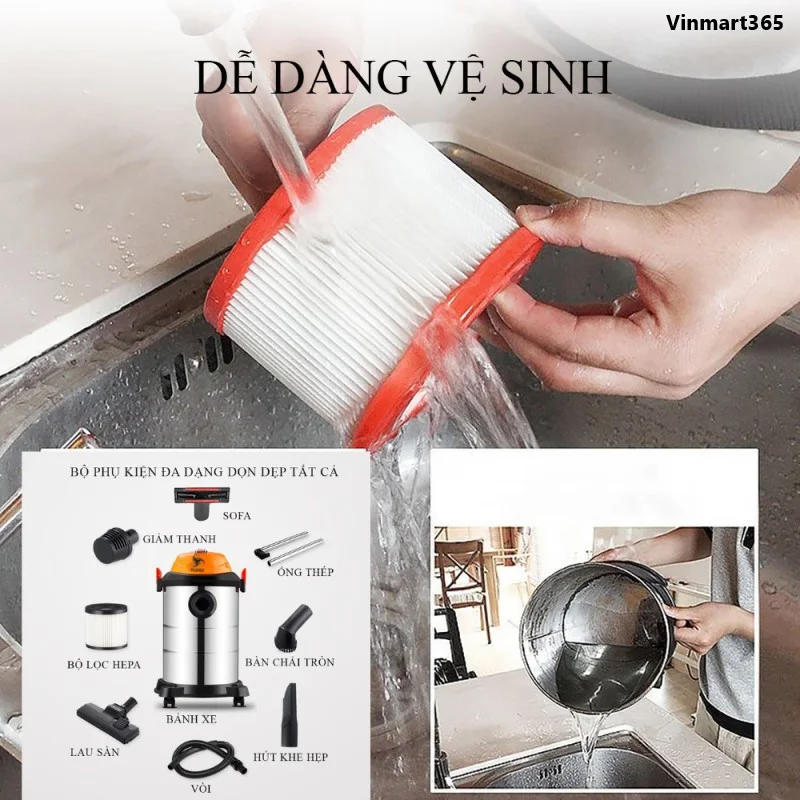 dễ dàng vệ sinh máy sau sử dụng
