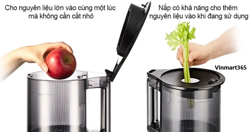 Máy ép chậm Hurom H300 ống tiếp nguyên liệu lớn