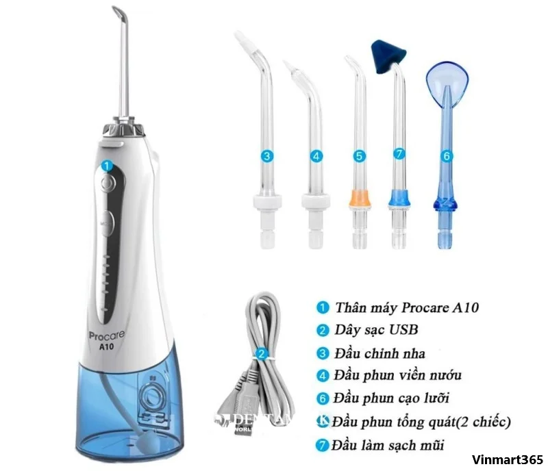 Tích hợp 6 đầu phun, 5 chế độ áp suất nước