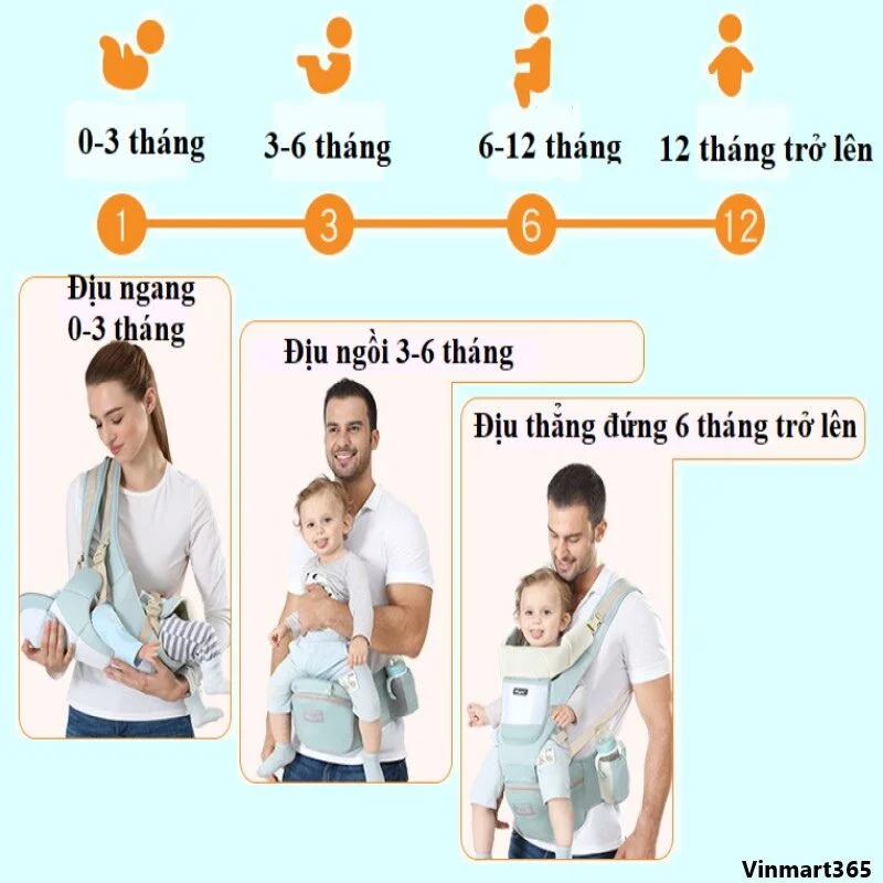 Địu em bé Bamboo Life BL032 đa năng