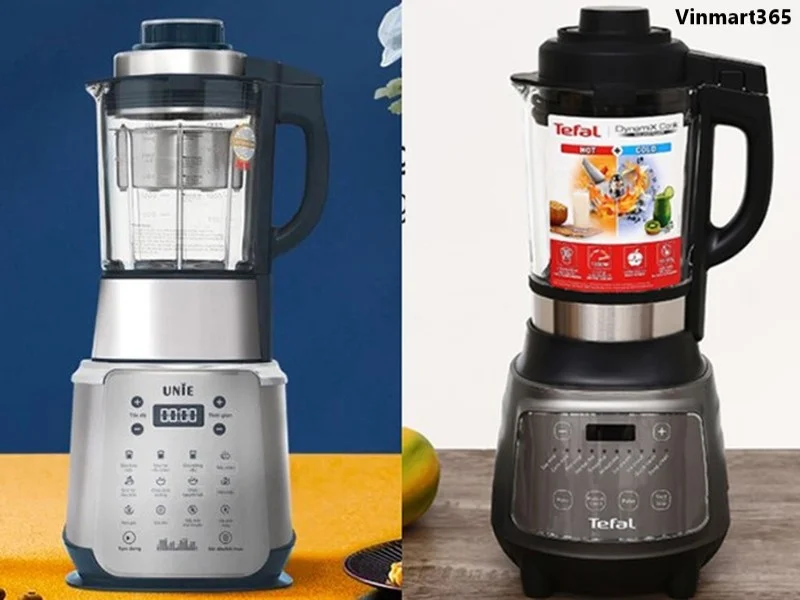 Về thiết kế, chất liệu của máy làm sữa hạt Tefal và Unie