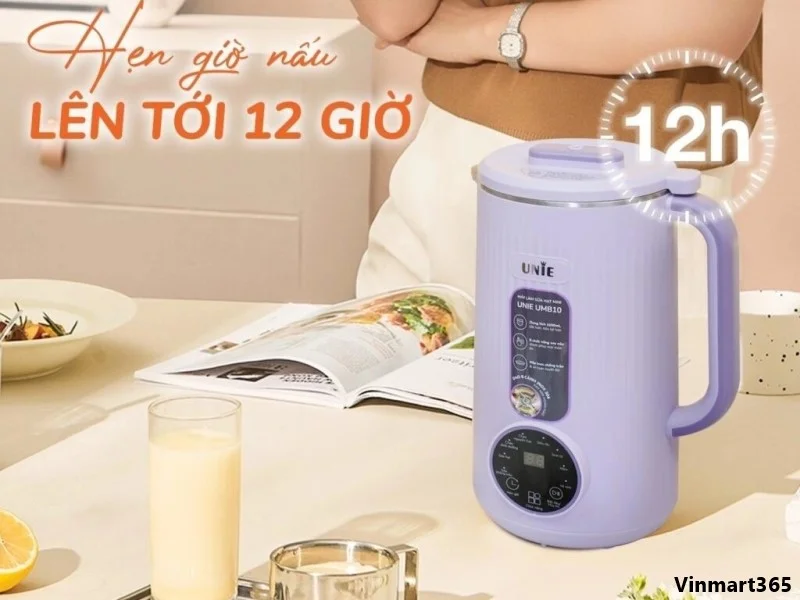 chế độ hẹn giờ Máy làm sữa hạt Unie