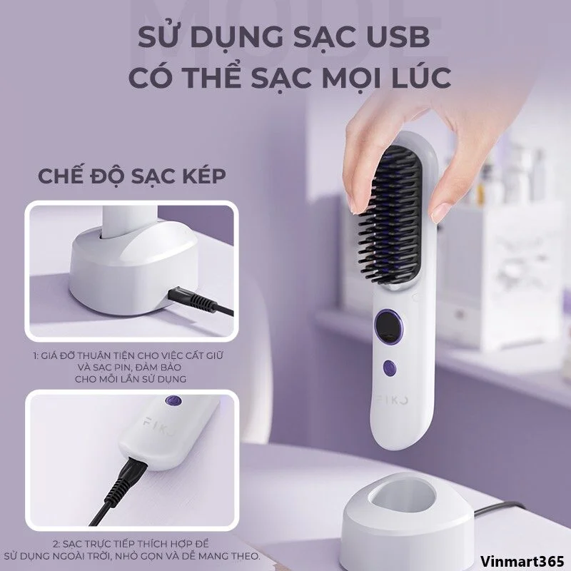 Lược điện không dây Fiko EC01 chính hãng