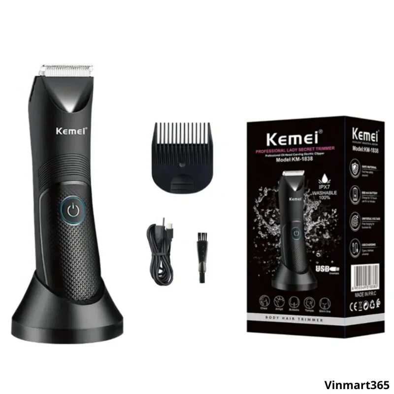 Tông Đơ Cắt Tóc Kemei KM-1838 Chống Nước Chính Hãng