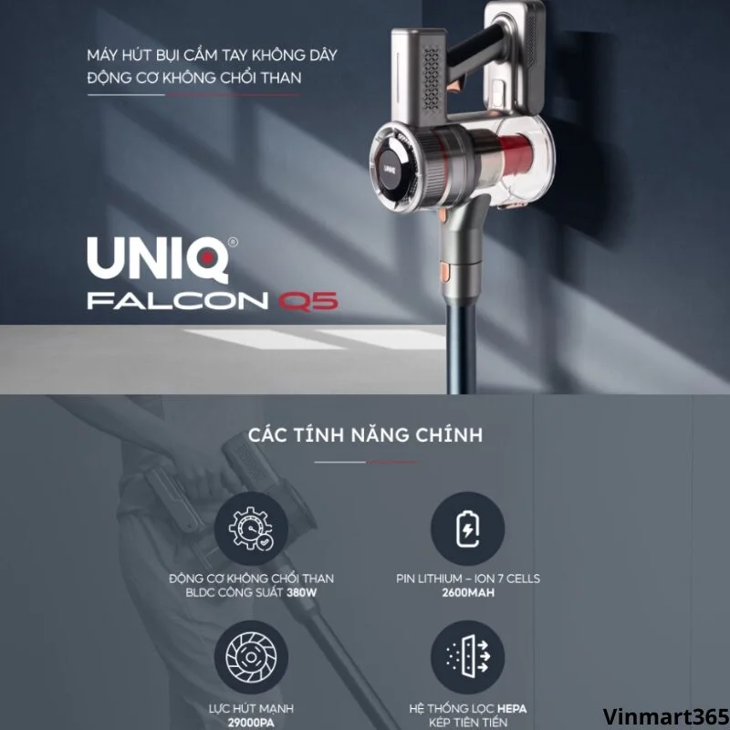 Máy hút bụi UNIQ Falcon Q5 cao cấp