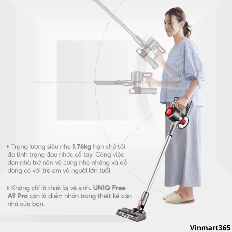 Máy hút bụi UNIQ Free A9 Pro cao cấp