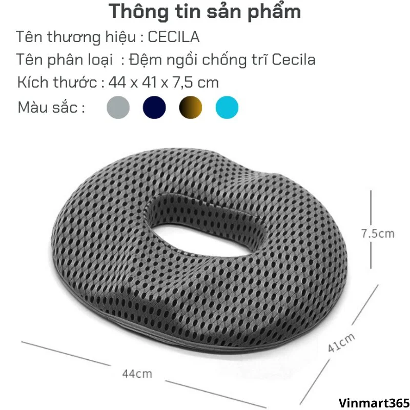 Gối lót ghế ngồi y tế chống trĩ CECILA cao cấp