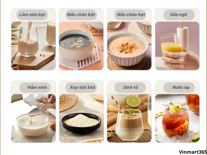 Máy làm sữa hạt Bear có những chế độ nào?