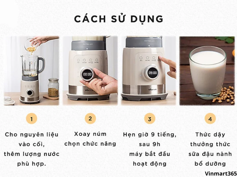 Khởi động, cài đặt máy làm sữa hạt