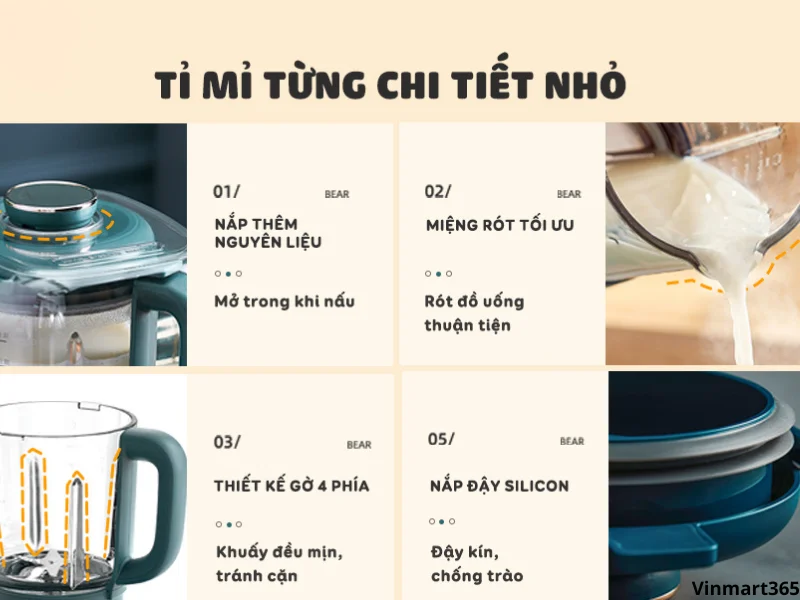 Thiết kế và chất lượng hoàn thiện của Bear PBJ-B06W1