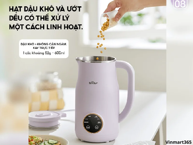 Công suất mạnh mẽ, lưỡi dao sắc bén của máy xay