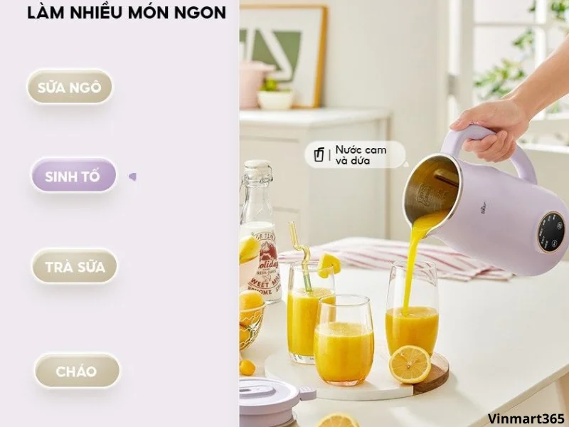 Chức năng chính của máy làm sữa hạt đa năng Bear 0.6L SH06D