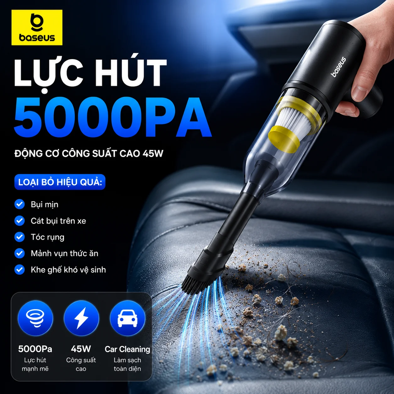 Máy Hút Bụi Không Dây Baseus AT Đa Năng