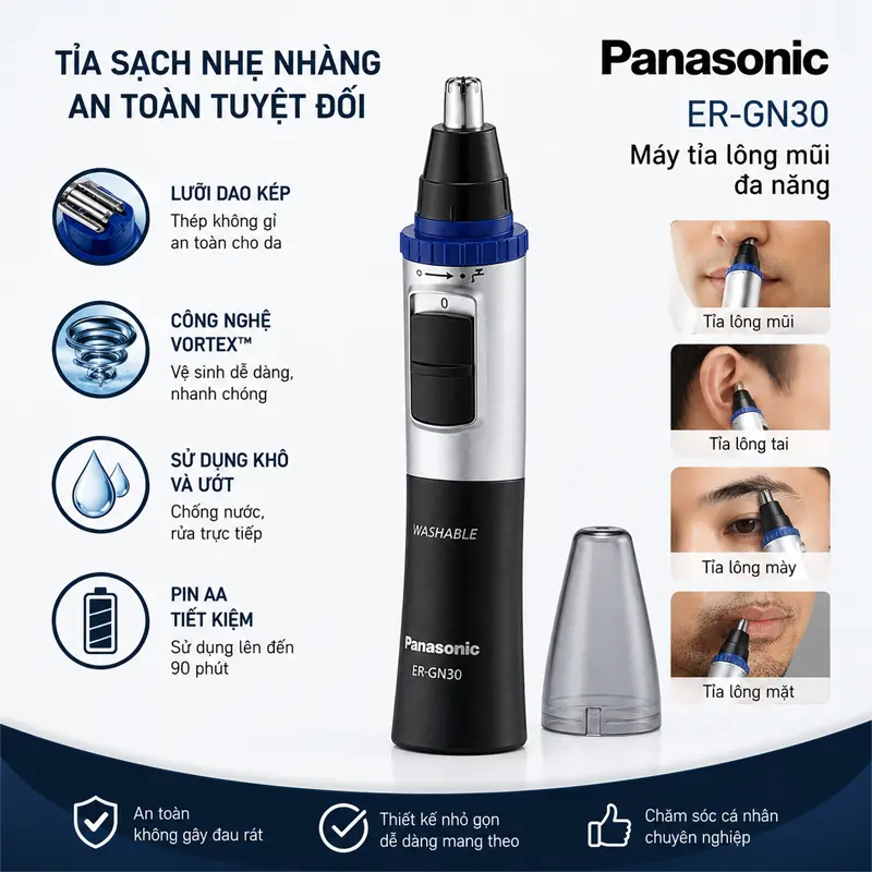 Máy tỉa lông mũi Panasonic ER-GN30 Máy tỉa lông mũi Panasonic ER-GN30