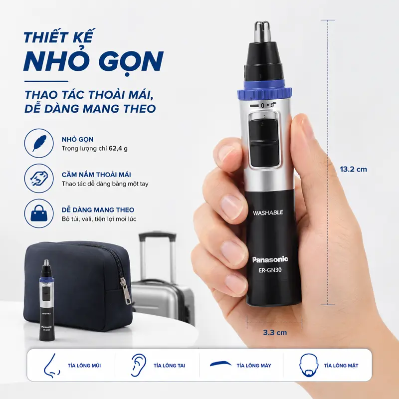 Thiết kế công thái học nhỏ gọn – Thao tác thoải mái, dễ dàng mang theo Thiết kế công thái học nhỏ gọn – Thao tác thoải mái, dễ dàng mang theo