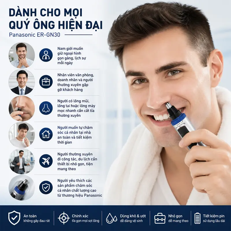 Những ai nên sử dụng Máy tỉa lông mũi Panasonic ER-GN30? Những ai nên sử dụng Máy tỉa lông mũi Panasonic ER-GN30?