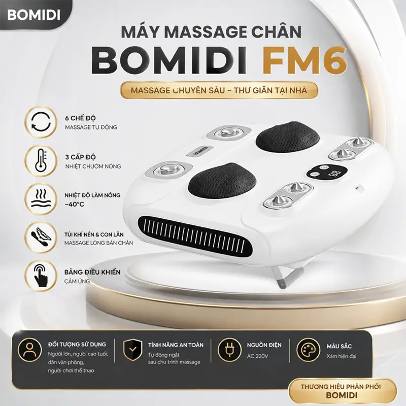 Thông tin sản máy massage chân BOMIDI FM6 Thông tin sản máy massage chân BOMIDI FM6