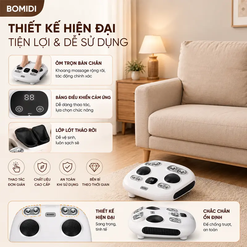 Thiết kế hiện đại, ôm trọn bàn chân và sử dụng vô cùng tiện lợi Thiết kế hiện đại, ôm trọn bàn chân và sử dụng vô cùng tiện lợi
