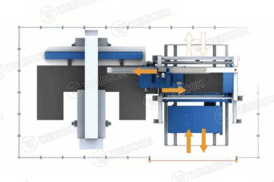 Đột CNC kết hợp cấp dỡ phôi 2 phía