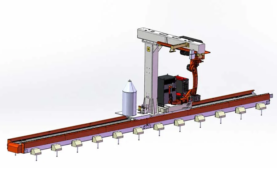 GIẢI PHÁP TRẠM ROBOT CANTILEVER (TREO) 8 TRỤC MIG/MAG HONGLU