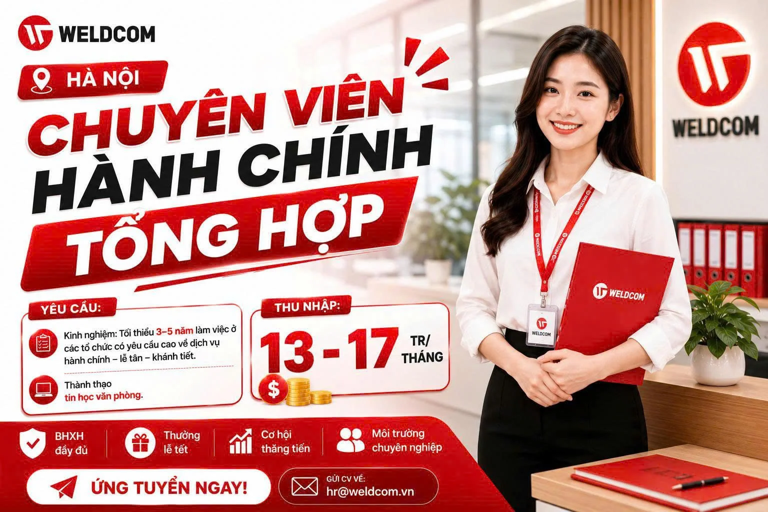 [Hà Nội] Tuyển dụng Chuyên viên hành chính tổng hợp