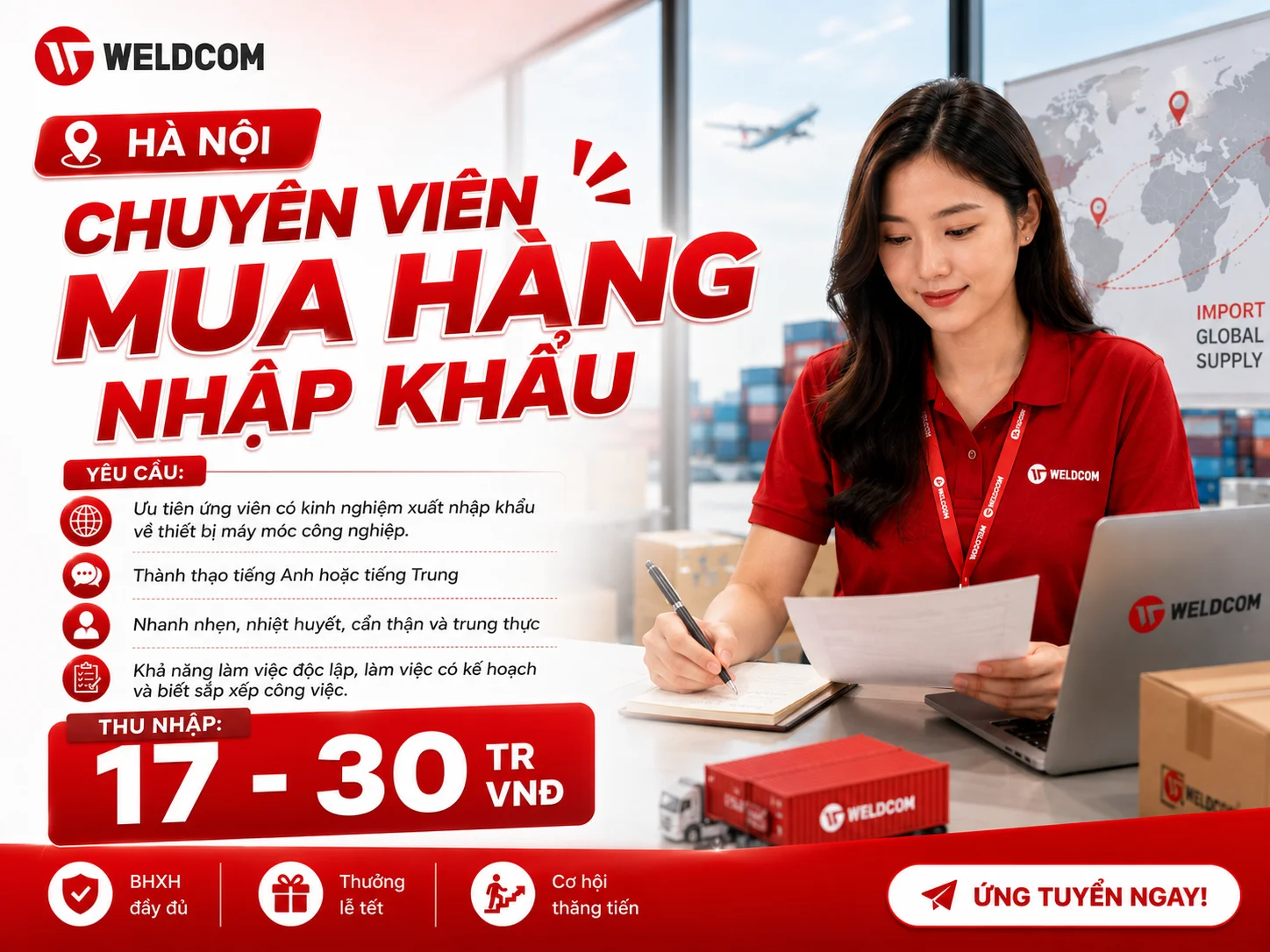 [Hà Nội] Tuyển dụng Chuyên viên mua hàng nhập khẩu