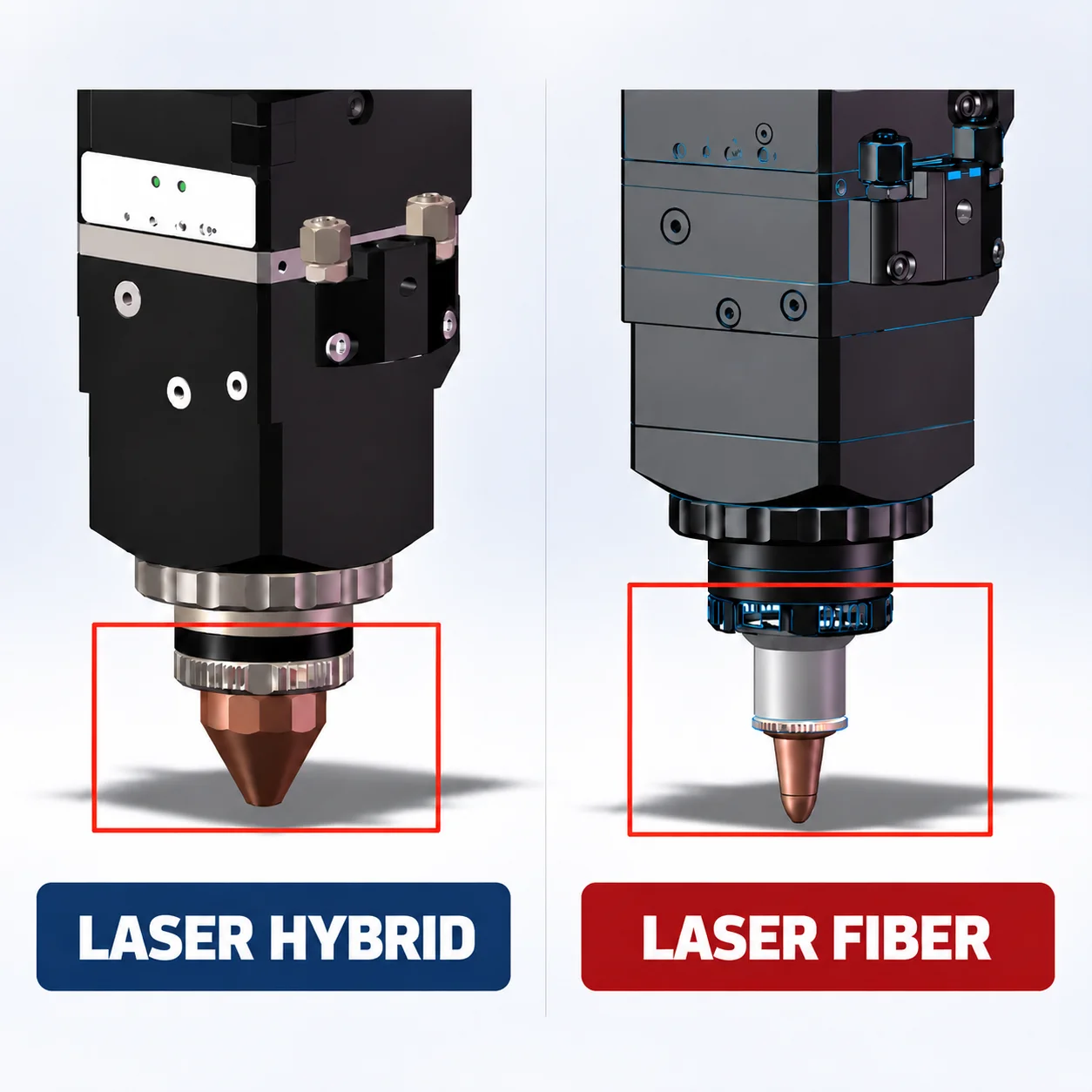So sánh Laser Hybrid và Laser Fiber