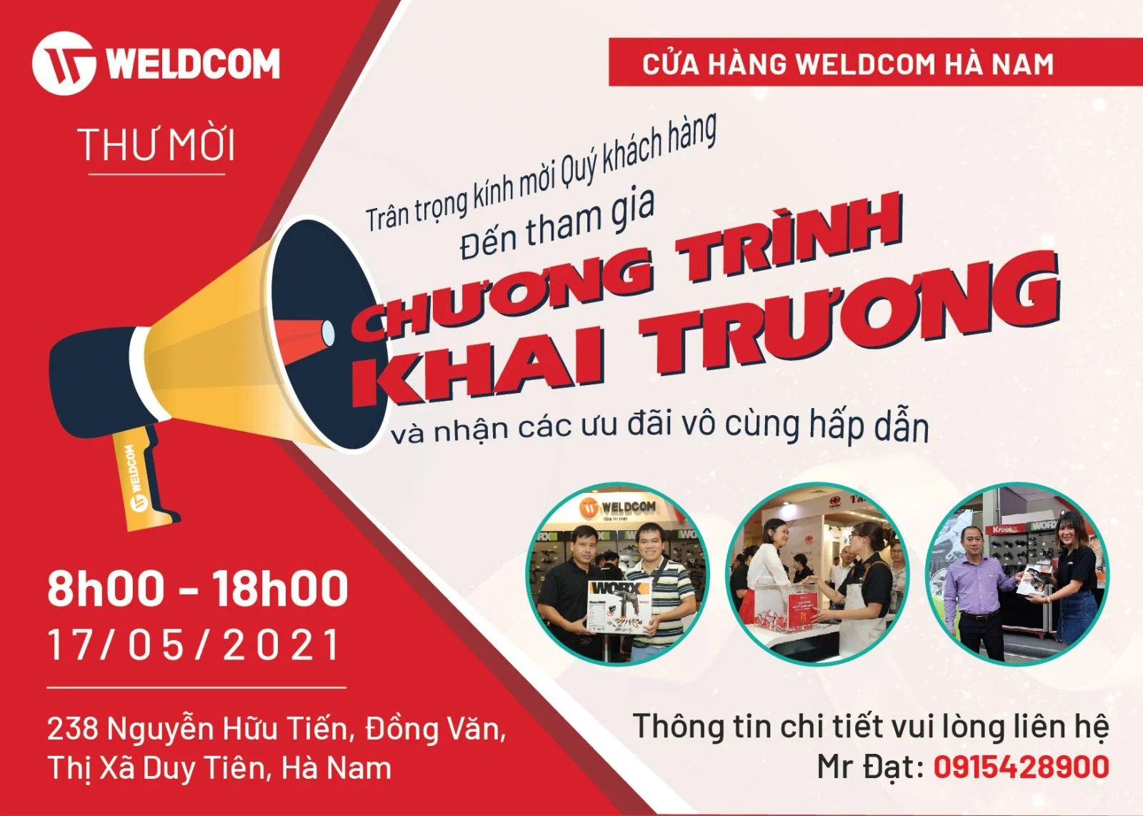 Cửa hàng Weldcom Hà Nam chính thức hoạt động từ ngày 17/05/2021