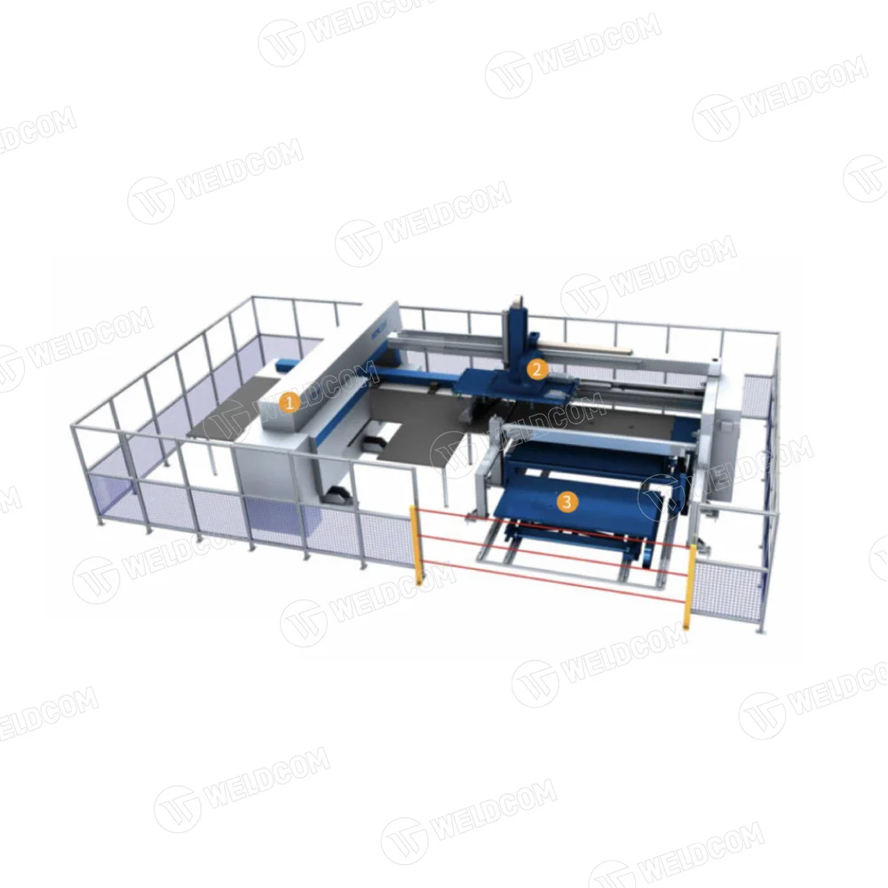 CNC punching combined with 2 sides billet unloading