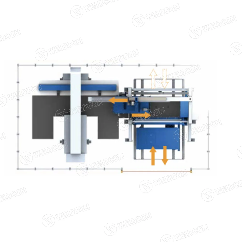 CNC punching combined with 1 side billet unloading