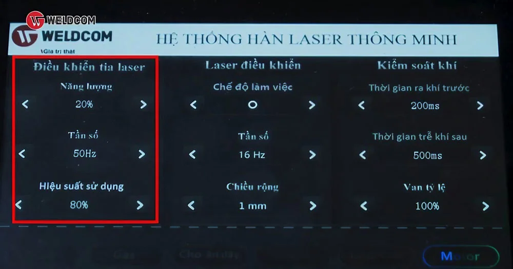 Cách chỉnh máy hàn laser fiber: Khu vực điều khiển tia laser