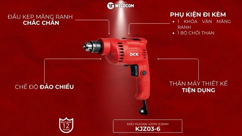 Máy khoan 420W 6.5mm KJZ03-6 – DCK