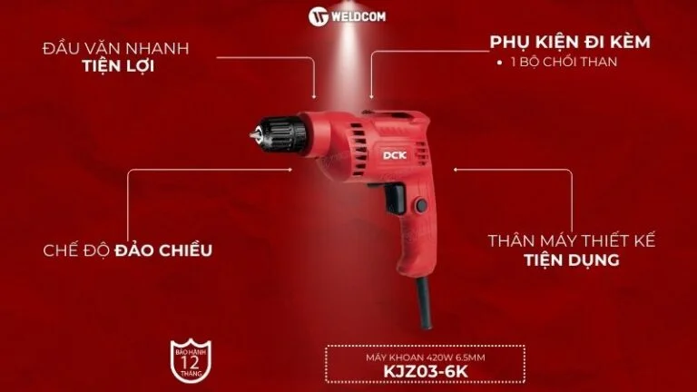 Máy khoan 420W 6.5mm KJZ03-6K (đầu vặn nhanh) - DCK
