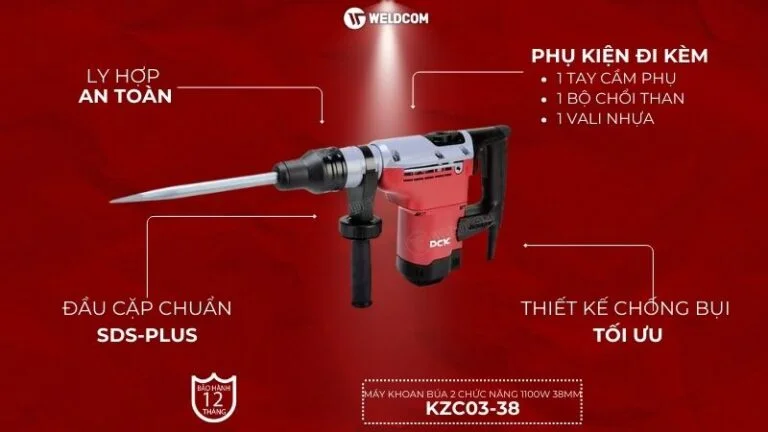 Máy khoan búa 2 chức năng 1100W 38mm KZC03-38 - DCK